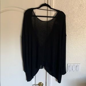 Black long sleeve open back shirt